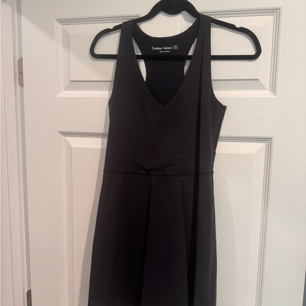 Outdoor Voices Black V-Neck Racerback Mini Dress